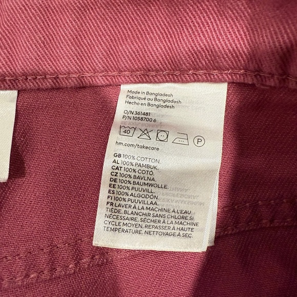 H&M 90S Baggy Women's High Waist Jeans Dusty Rose Size 4 - Picture 10 of 11